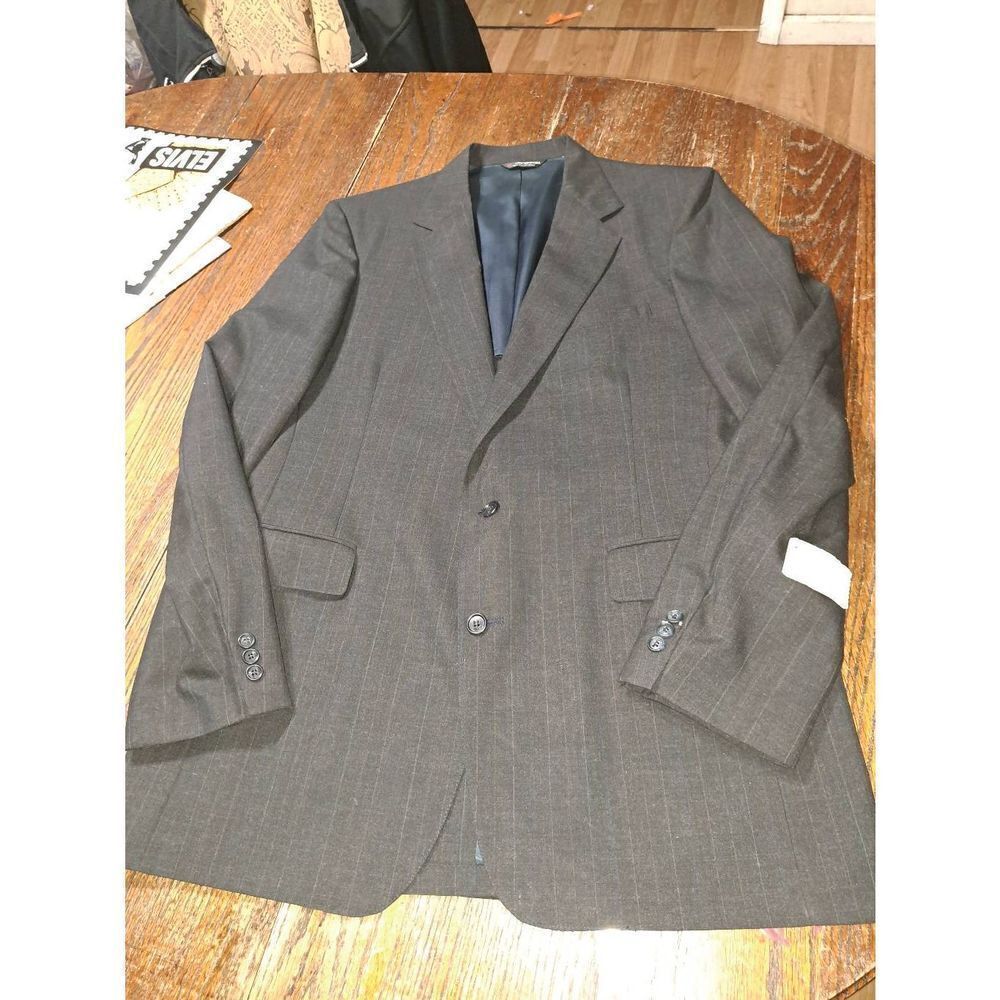 New 44 XL Grey Wayne Single Breast Notch Lapel Suit Jacket Sport Coat Blazer NWT